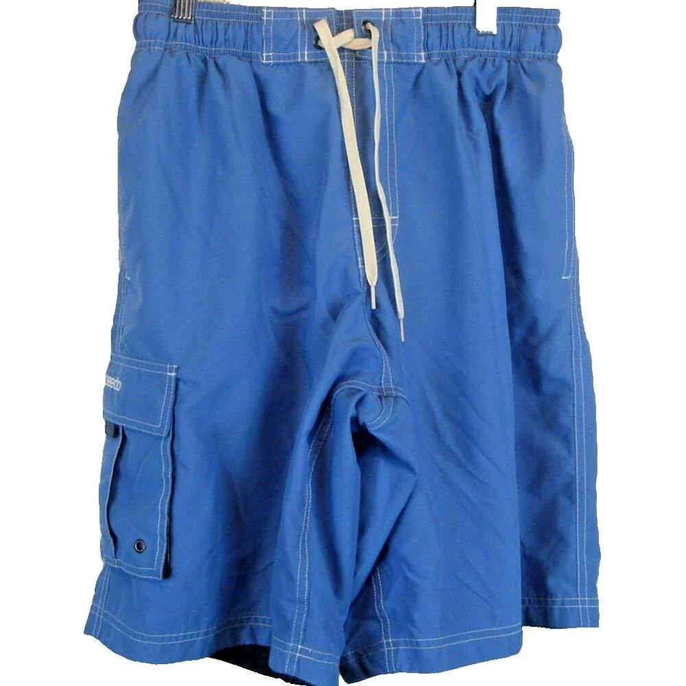 Mens Speedo Blue Mesh Lined Swim Board Shorts sz Med x 10